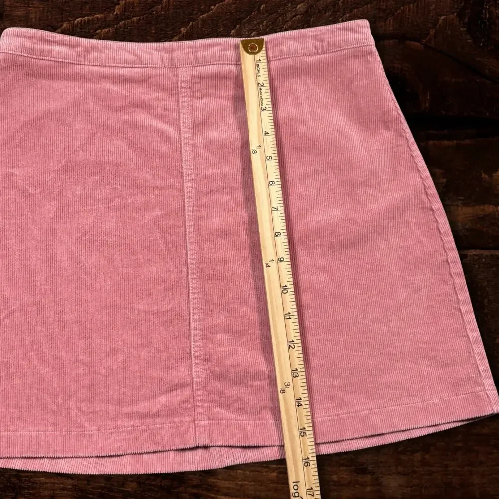 Forever 21 Dusty Rose Corduroy High-Waisted A-Line Mini Skirt Size Large